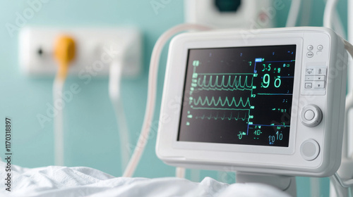 Wallpaper Mural hospital healthcare equipment concept. high tech medical monitor displaying vital signs in hospital room Torontodigital.ca