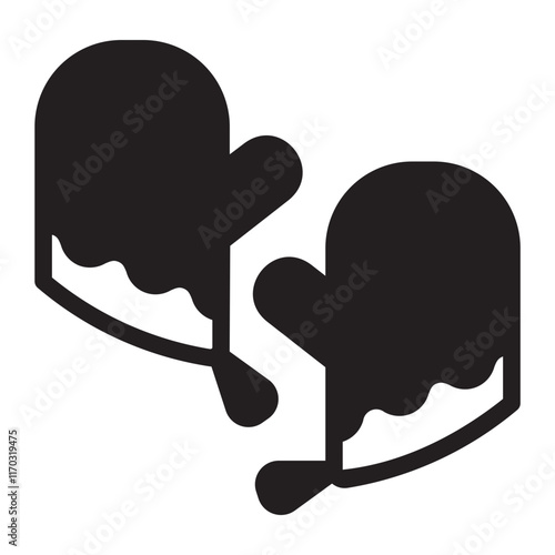 Oven mitt glyph icon