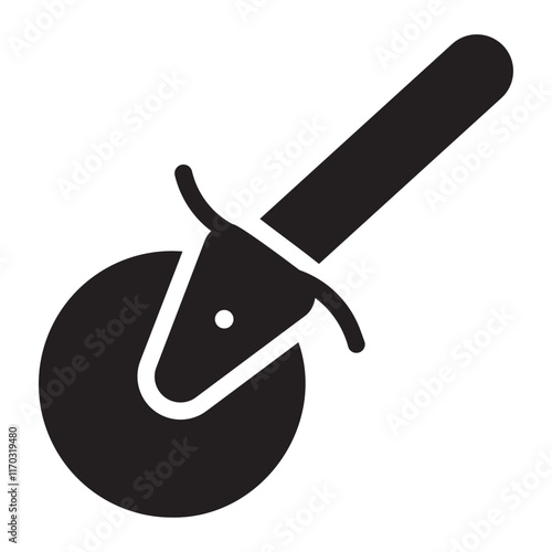 pizza cutter glyph icon