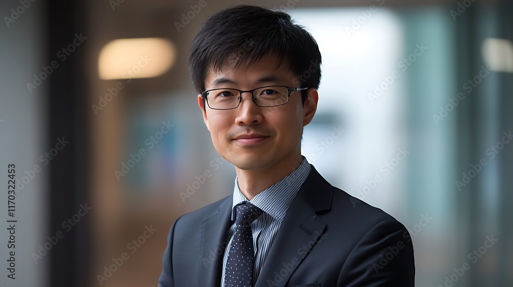 Portrait of a smiling Asian businessman in a suit. Portrait of a smiling Asian businessman in a suit.
