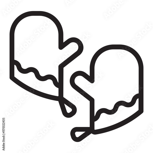 Oven mitt line icon