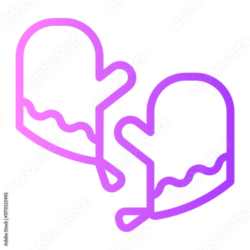 Oven mitt gradient icon