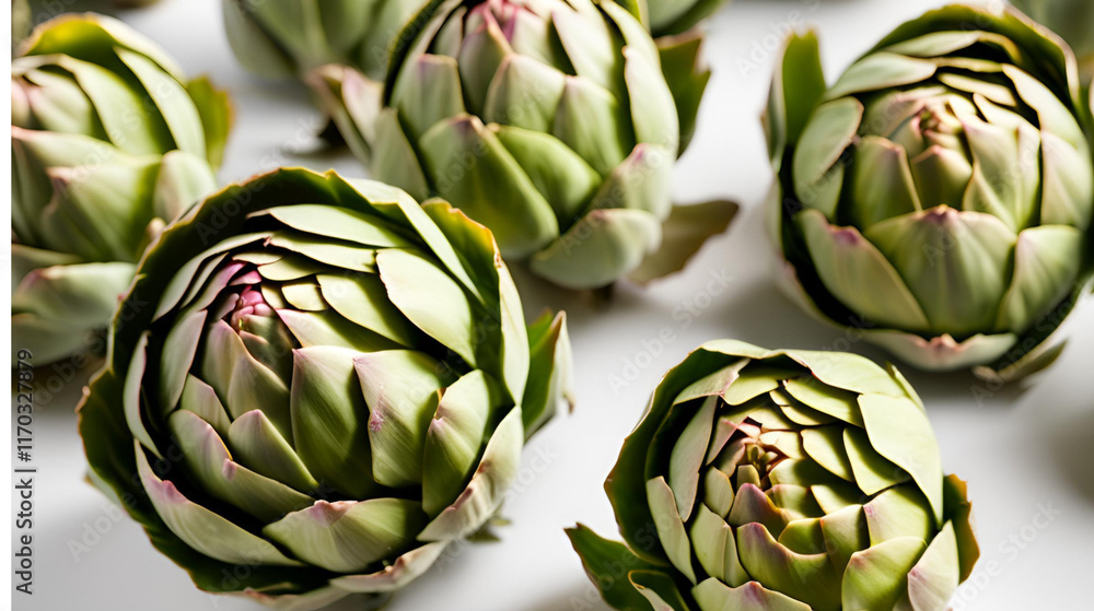Fototapeta premium Artichokes isolated on white background 