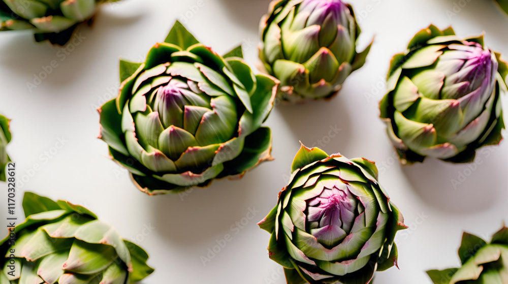 Fototapeta premium Artichokes isolated on white background 