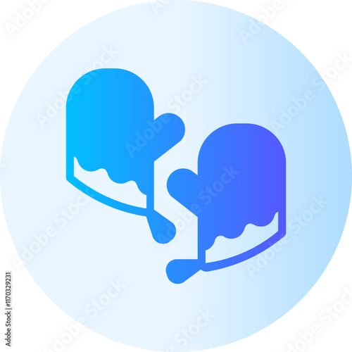 Oven mitt gradient icon