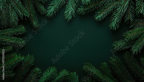 Wallpaper Mural Dark green fir branches arranged in overlapping layers vibrant needle details creating a textured background perfect for holiday visuals Torontodigital.ca