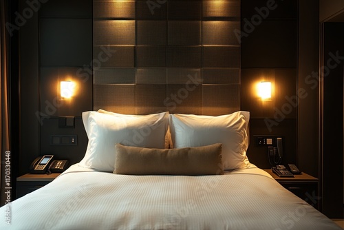 Wallpaper Mural Luxury Hotel Room: Serene Nighttime Bedroom Scene Torontodigital.ca