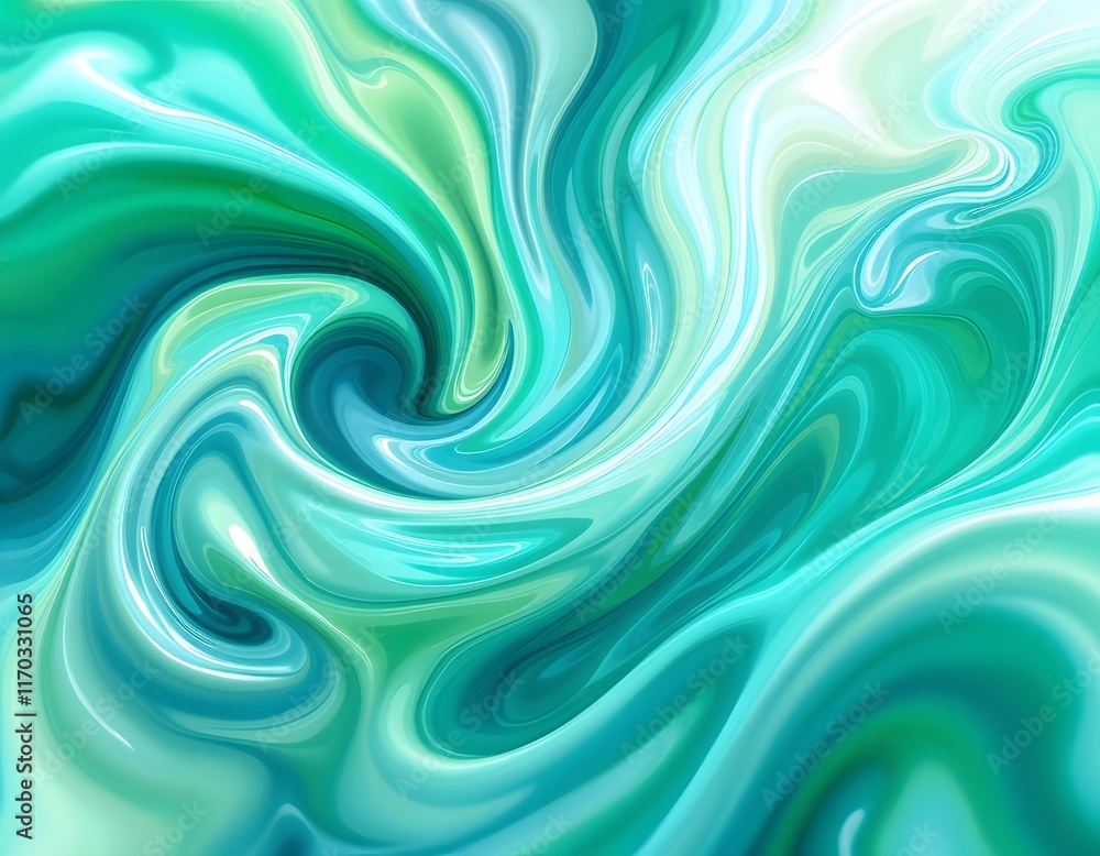 Serene Teal Swirls: An Abstract Fluid Painting Serene Teal Swirls: An Abstract Fluid Painting