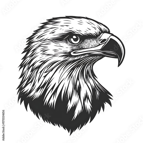 Detailed sketch of an eagle's head. (3) photo