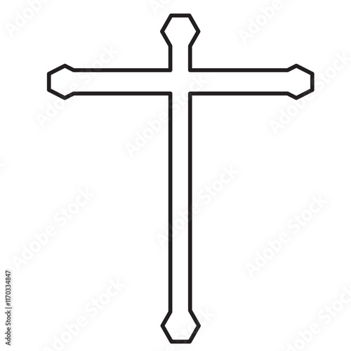 cross on a white