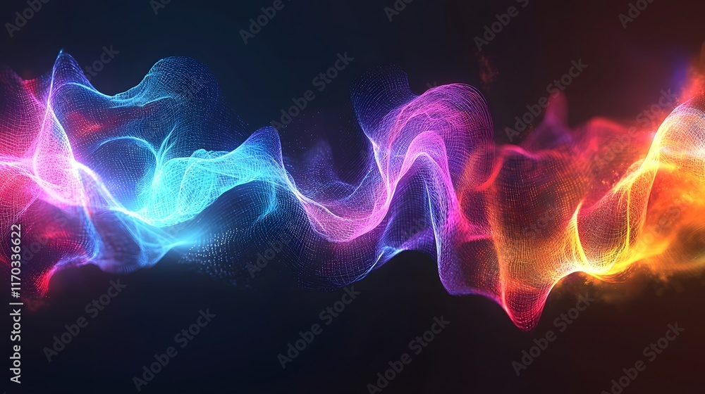 Obraz premium Vibrant Energy Waves of Dynamic Motion and Intensity in Digital Art