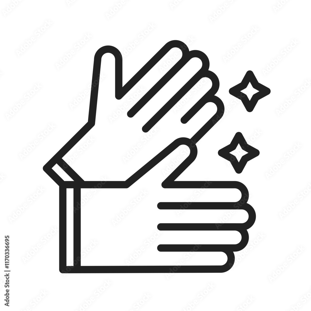 Fototapeta premium Cleaning Gloves icon vector image. Suitable for mobile apps, web apps and print media.