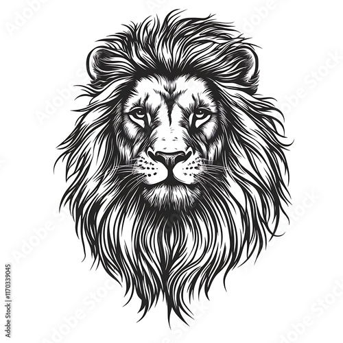 Wallpaper Mural Majestic lion head with flowing mane. Torontodigital.ca