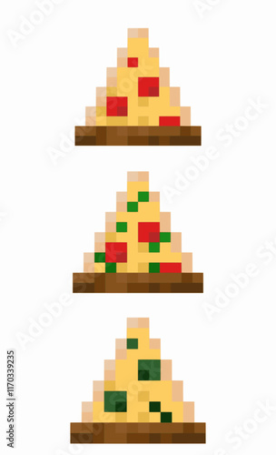 three slice pizza pixel art