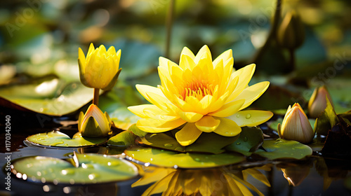 water lily in the pond