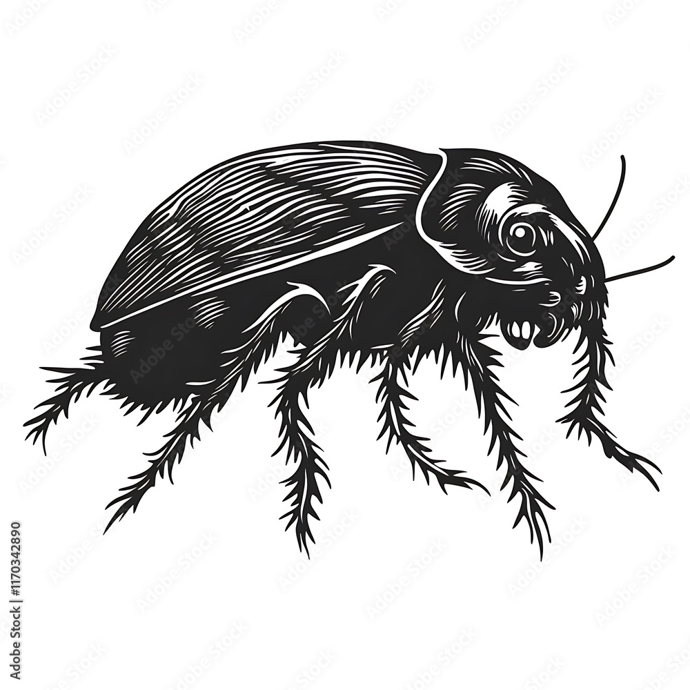 Black and white illustration of a beetle. (2) Black and white illustration of a beetle. (2)
