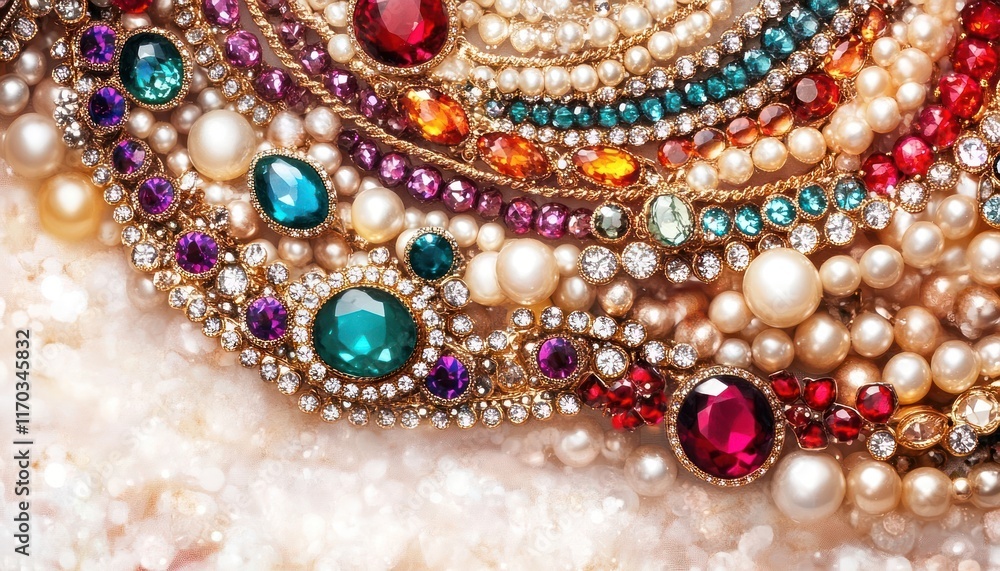 Sparkling gemstone jewelry collection on textured background Sparkling gemstone jewelry collection on textured background