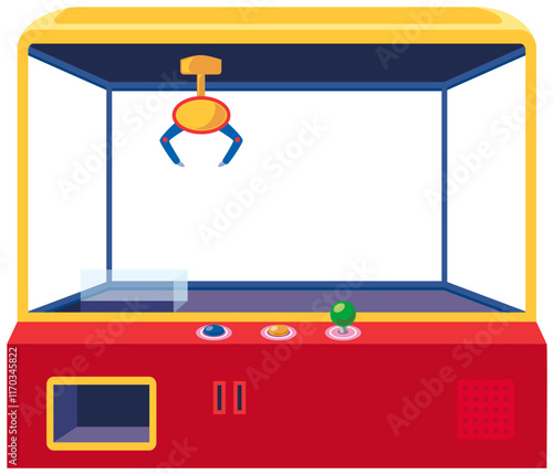 中身の入っていない空のクレーンゲーム機のベクターイラスト素材（ガラスなし透過）