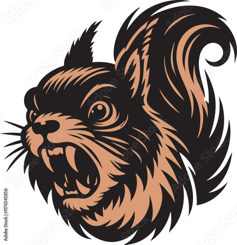 Scary Squirrel with Fierce and Sharp Look
