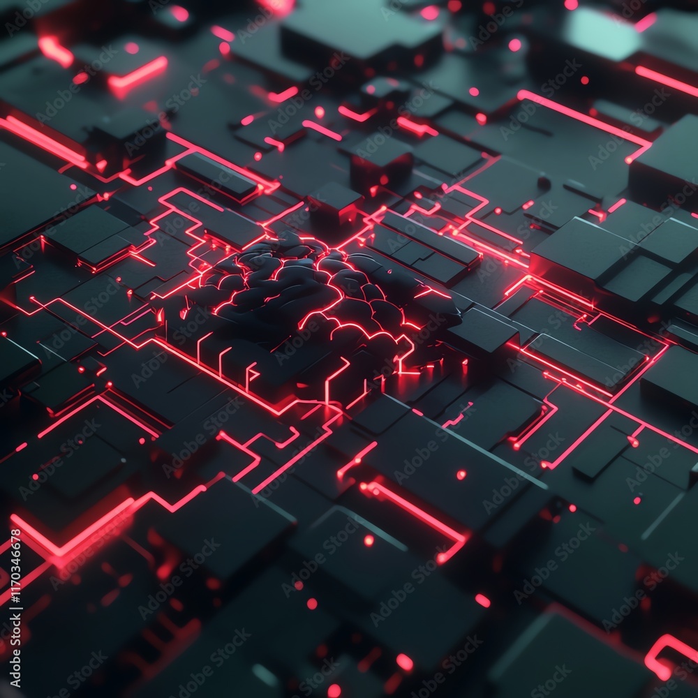 Tech brain logo, intricate circuit design, glowing nodes, 3D style Tech brain logo, intricate circuit design, glowing nodes, 3D style