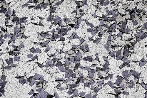 Wallpaper Mural Abstract composition showing shattered geometric shapes in purple shades, scattered over a white textured background, depicting fragmentation concept. Ai generative Torontodigital.ca