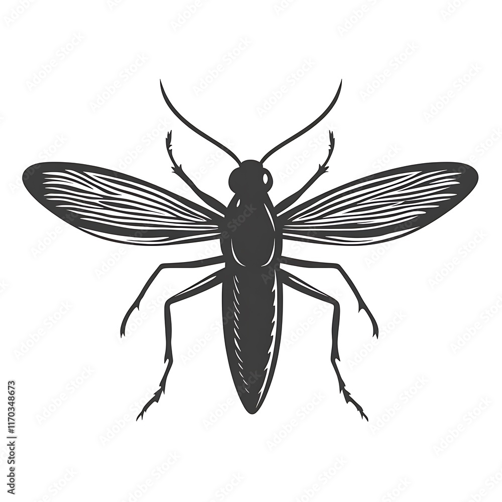 Obraz premium Black mosquito drawing.