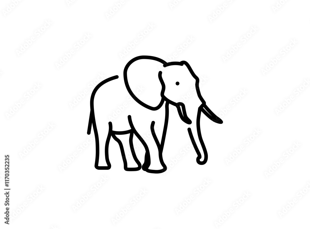 Elephant outline icon. Simple icons of elephant. line style use black color isolated on white background. animal flat icons Elephant outline icon. Simple icons of elephant. line style use black color isolated on white background. animal flat icons