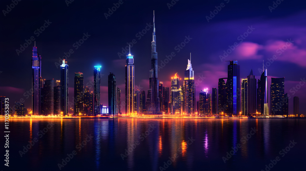 Night city skyline Night city skyline