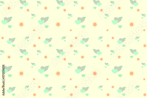 Mini geometric abstract heart shape Valentine's elements seamless pattern. perfect decorative design for background, wallpaper, paper cover, illustration, texture, embroidery, ornament, ceramic