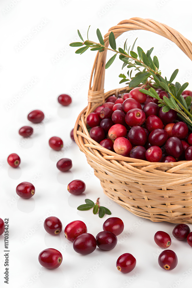 Cranberries, cut out. on white background Cranberries, cut out. on white background