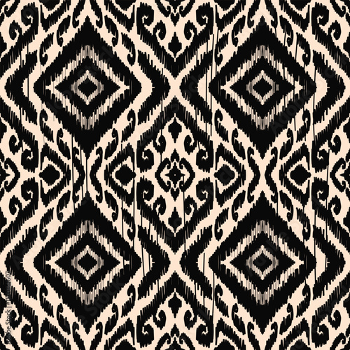 Seamless ethnic traditional pattern, embroidery motif Indian, floral pattern classic beautiful background. Modern fabric design textile swatch, ladies dress, man shirt all over print business.