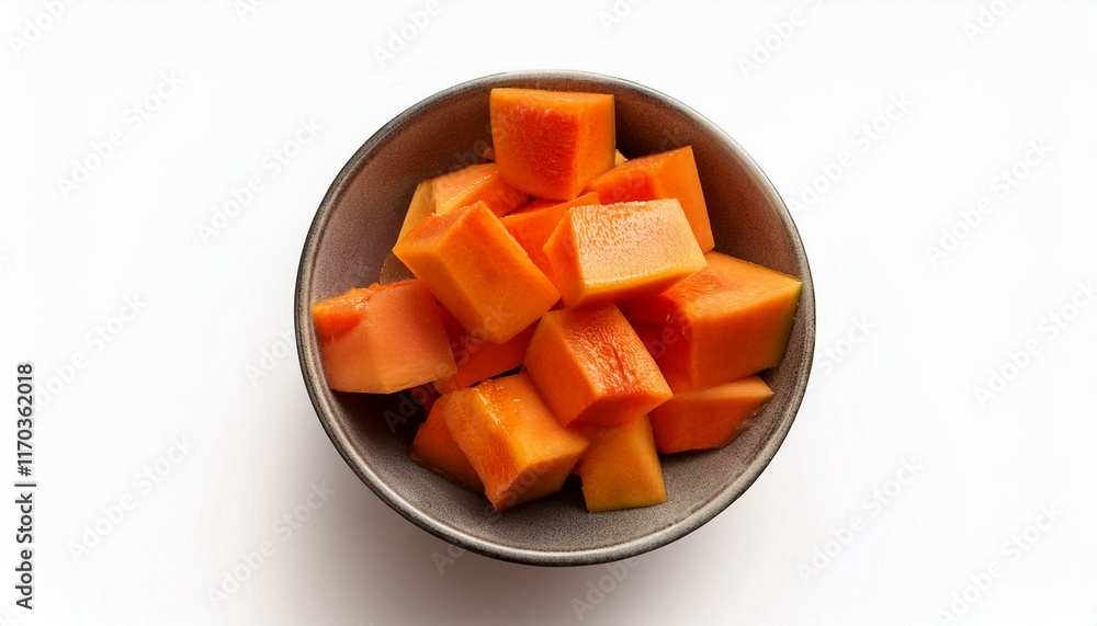 Fresh Papaya Cubes: A Vibrant Still Life Fresh Papaya Cubes: A Vibrant Still Life