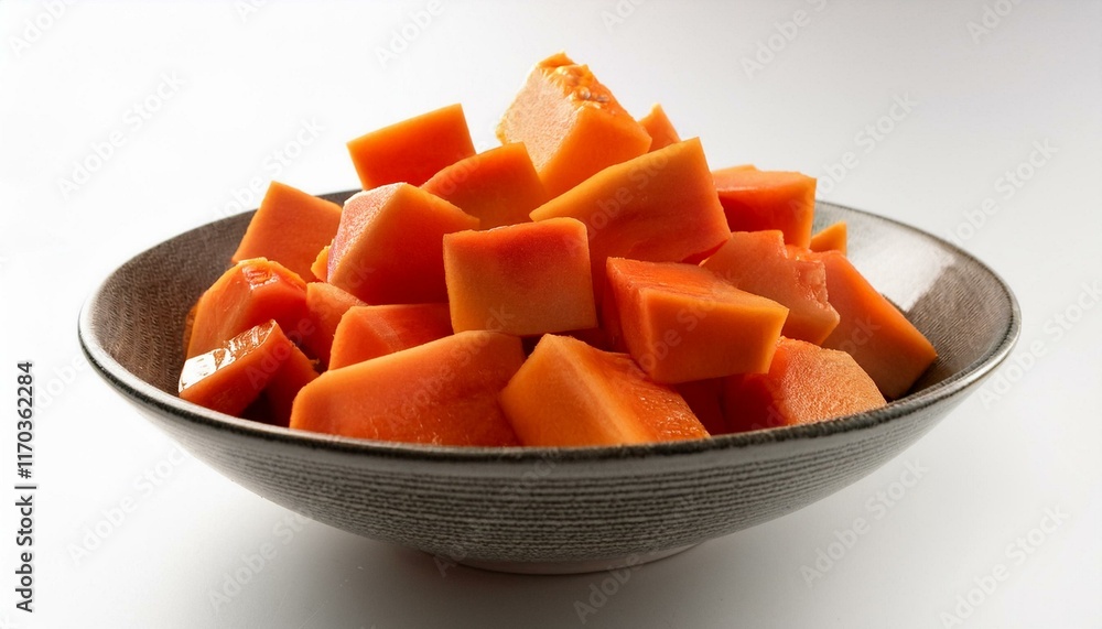 Juicy Papaya Cubes: A Vibrant Still Life Juicy Papaya Cubes: A Vibrant Still Life
