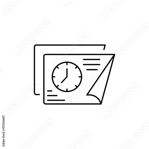 Outline Canvas Clock icon depicting the time.