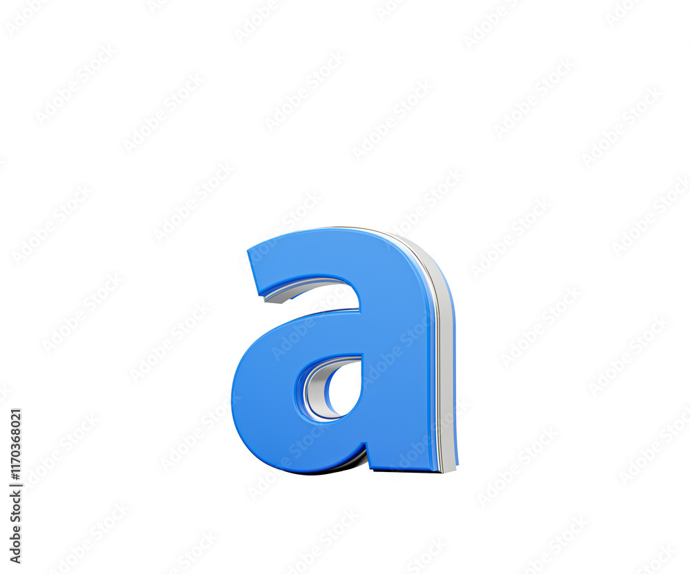 Blue Small Letter a Alphabet a Gleams With Its Sleek Modern Design With Sharp Edges 3D Illustration Blue Small Letter a Alphabet a Gleams With Its Sleek Modern Design With Sharp Edges 3D Illustration