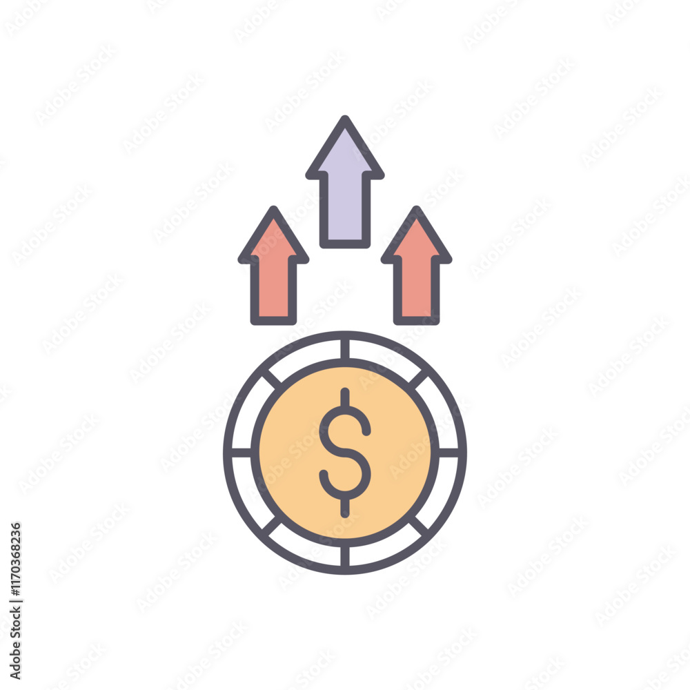 Money up vector icon Money up vector icon