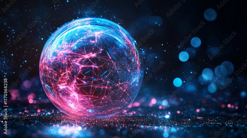 Obraz premium Modern Technology Sphere with Soft Light Elements