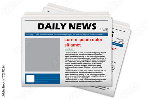 news paper mockup. Newspaper front page template. vector