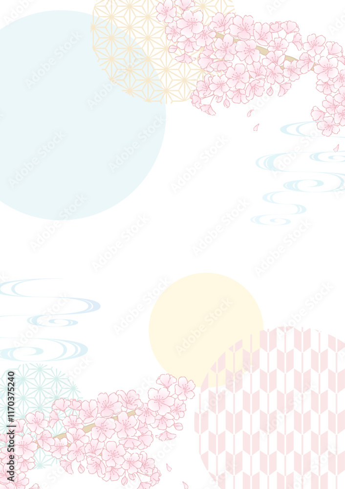 Japanese style background with cherry blossoms Japanese style background with cherry blossoms