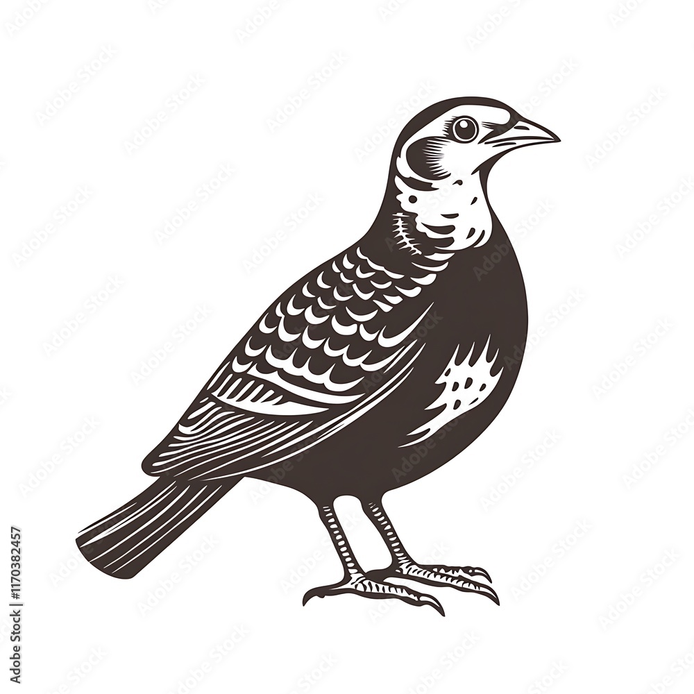 Fototapeta premium A stylized illustration of a bird, showcasing its detailed features.