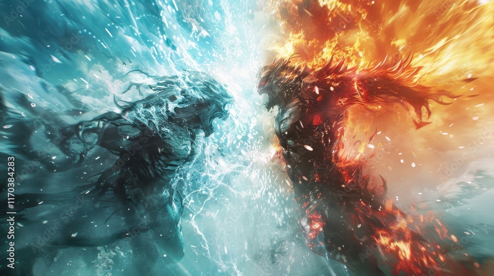 Ice and fire abstract wallpaper, a dangerous vs beautiful balance of frozen water vs burning flame in a swirling vs striking motion with a magical vs realistic texture. Ice and fire abstract wallpaper, a dangerous vs beautiful balance of frozen water vs burning flame in a swirling vs striking motion with a magical vs realistic texture.