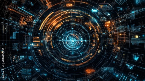 Wallpaper Mural High-Resolution Abstract Reality Interface with Vibrant Lighting Torontodigital.ca