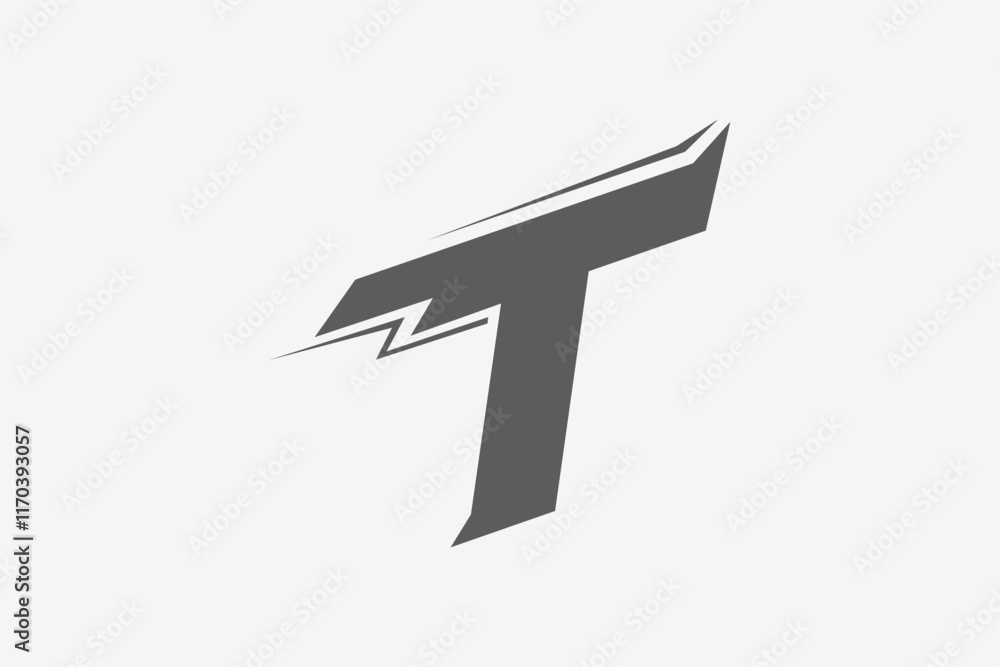 Letter T sport move electric logo Letter T sport move electric logo