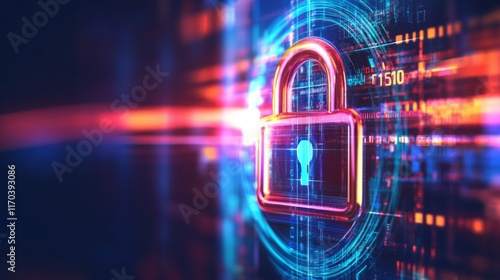 Modern Digital Lock with Bright Colors and Clean Lines