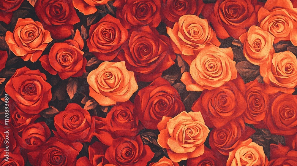 A vibrant arrangement of red roses in full bloom, showcasing their beauty and elegance. A vibrant arrangement of red roses in full bloom, showcasing their beauty and elegance.