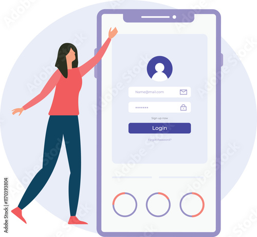 Login Account Vector illustration which can easily modify or edit