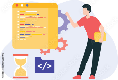 Web Development Vector illustration which can easily modify or edit