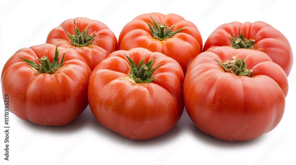 A vibrant cluster of fresh, ripe tomatoes showcasing rich red colors and smooth skins. A vibrant cluster of fresh, ripe tomatoes showcasing rich red colors and smooth skins.