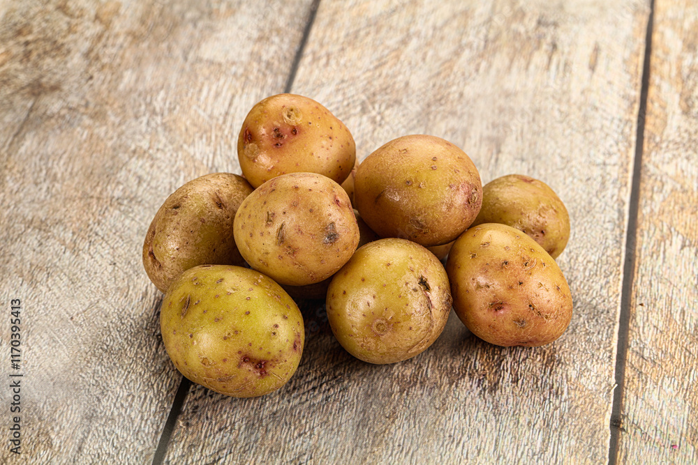 Raw fresh young baby potato