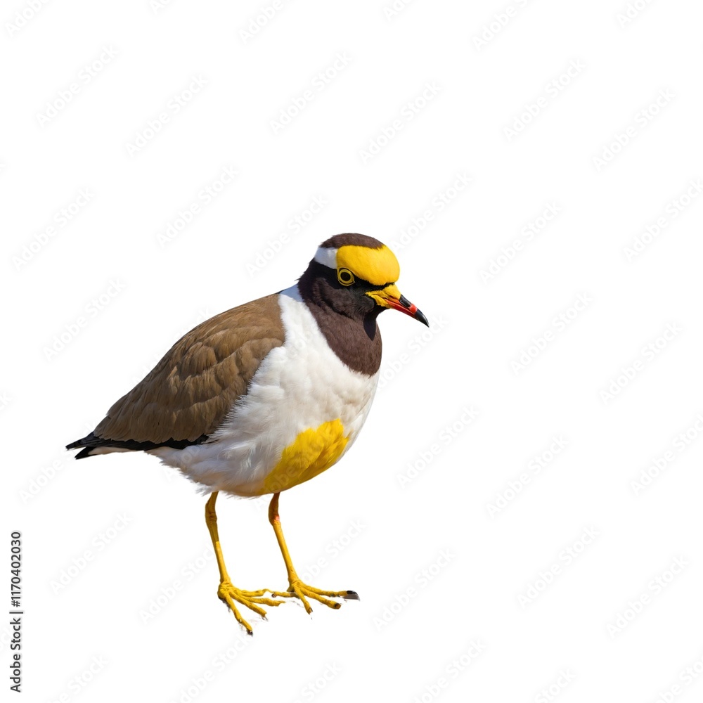 Obraz premium Untitled desi Masked Lapwing on piece of wood isolated on white backgroundgn - 1